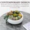 8 Inch Round Modern Artificial Succulent Arrangement Potted in White Concrete Plant Bowl, Assorted Faux Mini Succulents in a Decorative Planter Pot